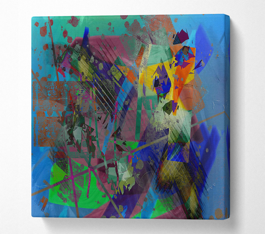  A Canvas Print of Azure Abstract Harmony Canvas Art