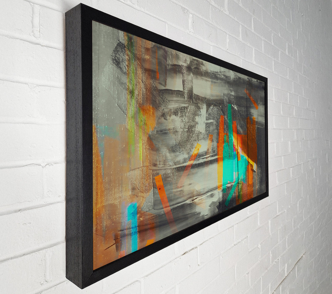  A Canvas Print of Gray & Teal Abstract Canvas Print