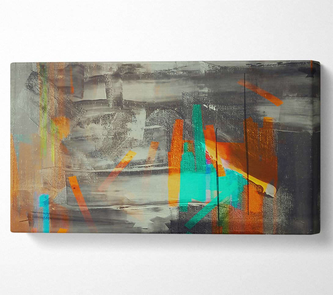  A Canvas Print of Gray & Teal Abstract Canvas Print