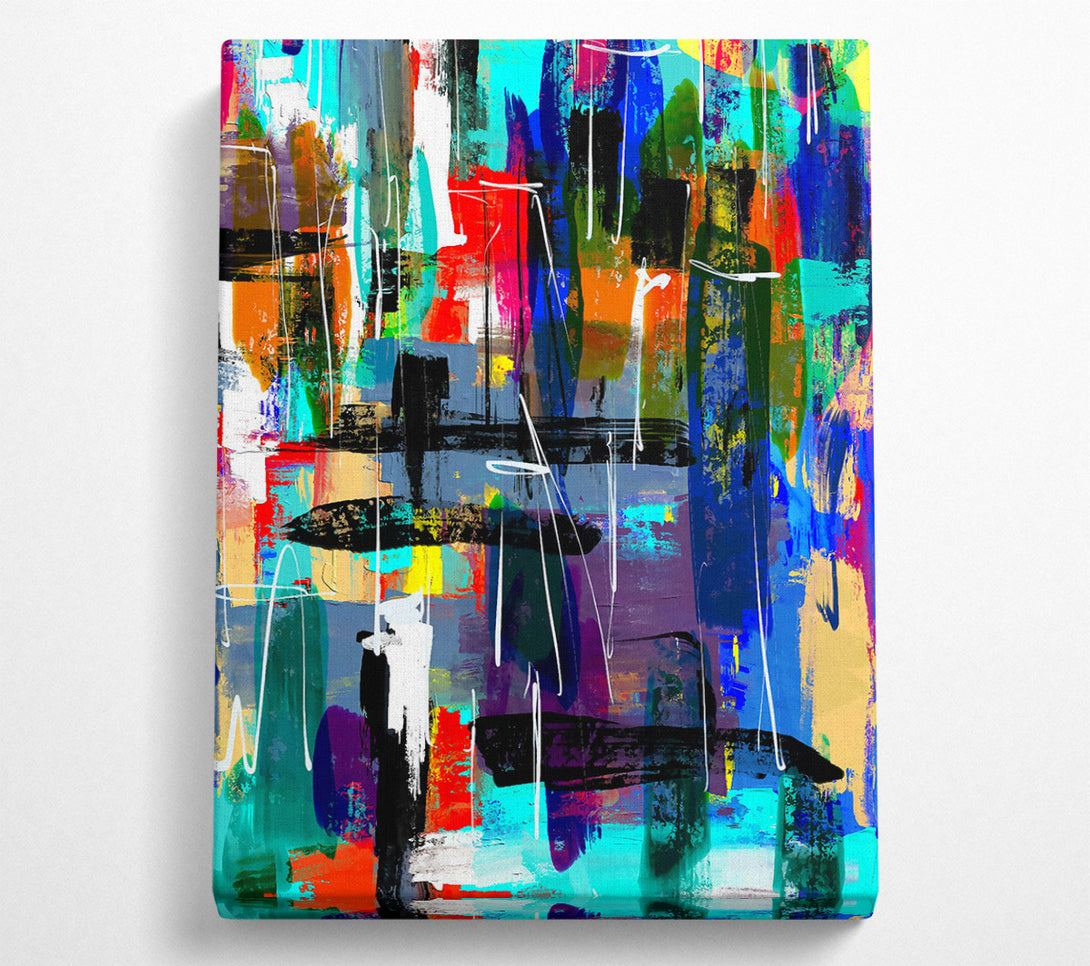  A Canvas Print of Blue Abstract Strokes Canvas Print