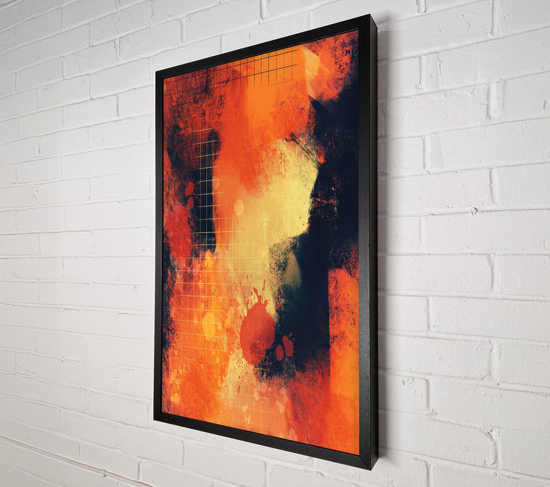 A Canvas Print of Crimson Grid Splashes Canvas Wall Art