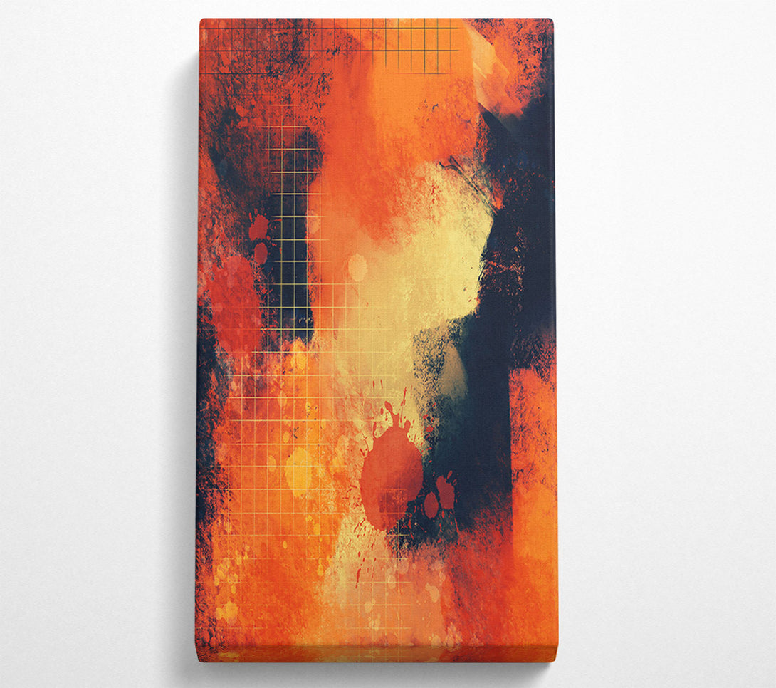  A Canvas Print of Crimson Grid Splashes Canvas Wall Art