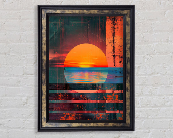Sun On The Horizon Future Framed Print