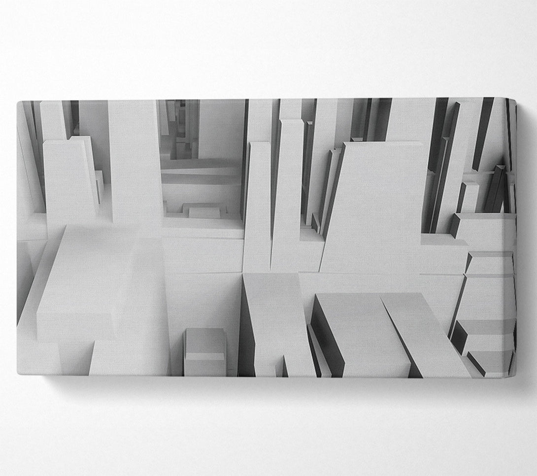 A Canvas Print of White Geometric Labyrinth Canvas Art