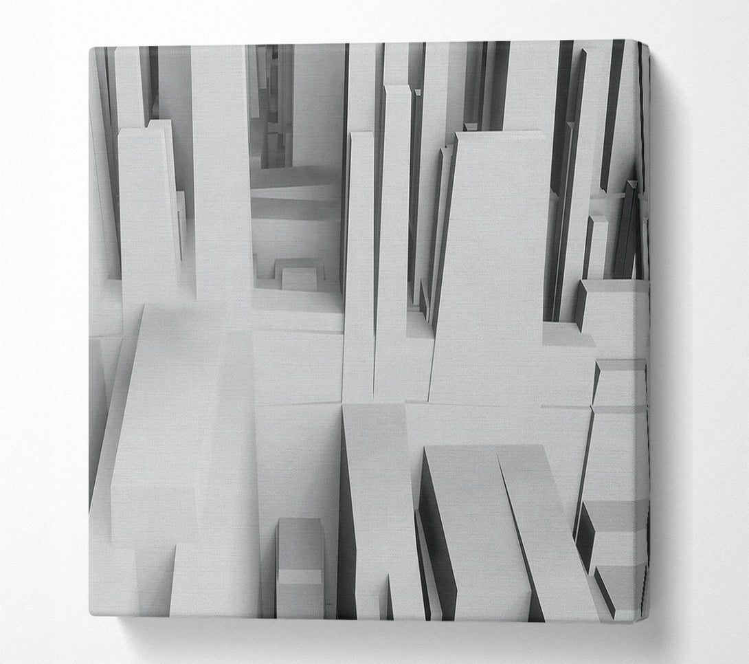  A Canvas Print of White Geometric Labyrinth Canvas Art