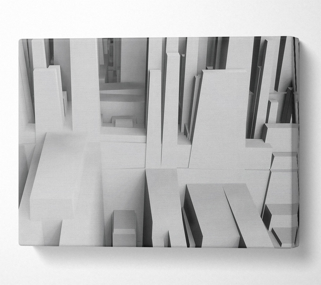  A Canvas Print of White Geometric Labyrinth Canvas Art