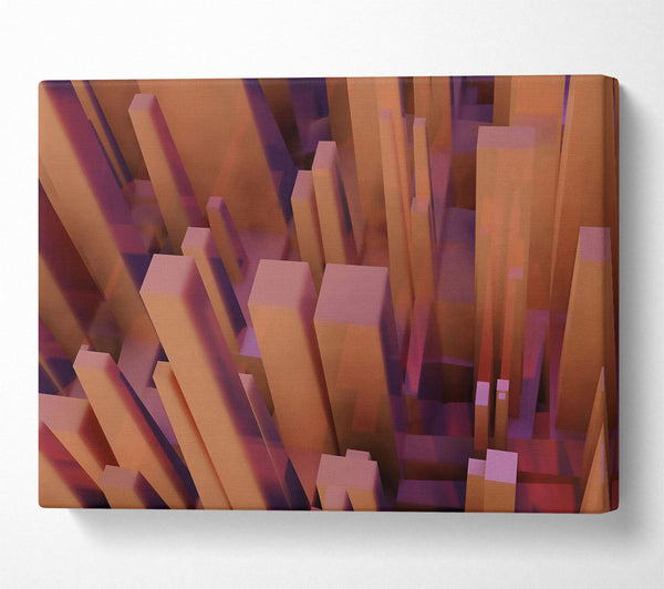  A Canvas Print of Crimson Geometric Ascent Canvas Art