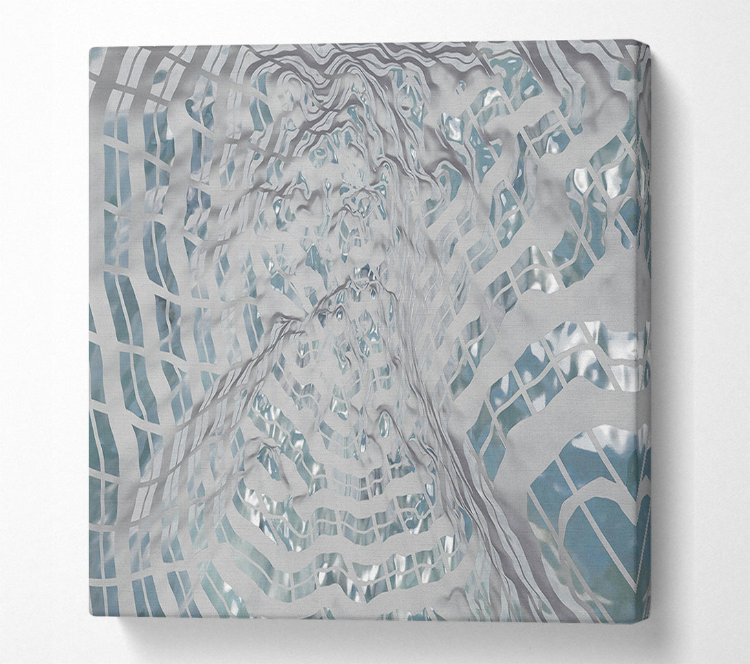  A Canvas Print of Silver Grid Distortion Canvas Print