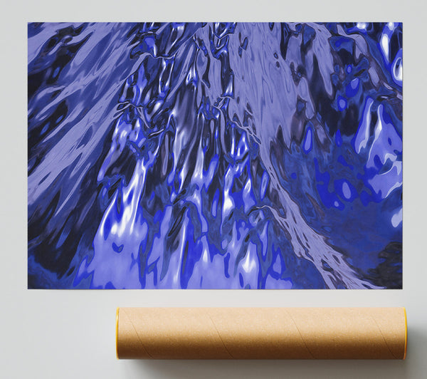 Indigo Liquid Flow Print