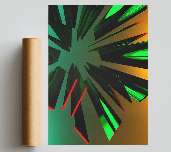 Emerald Geometric Abstract Print