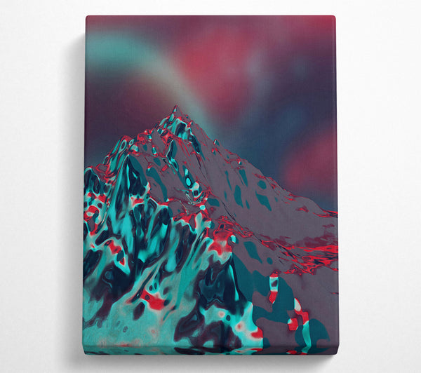  A Canvas Print of Teal Metallic Mountain Canvas Wall Art