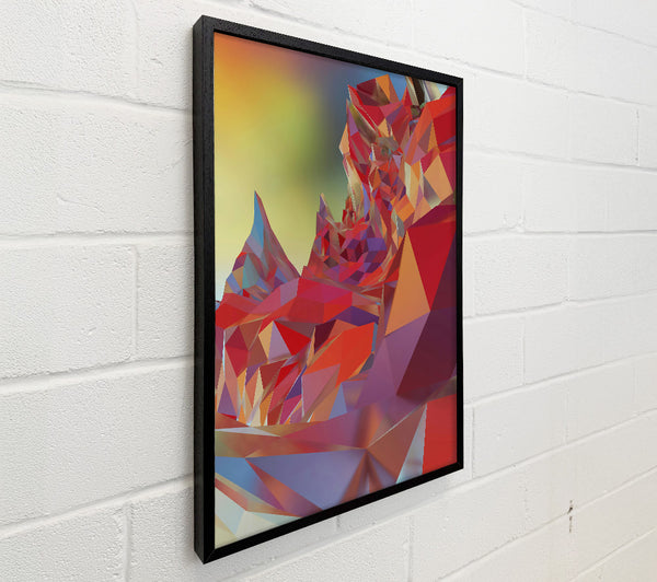 Crimson Polygonal Landscape