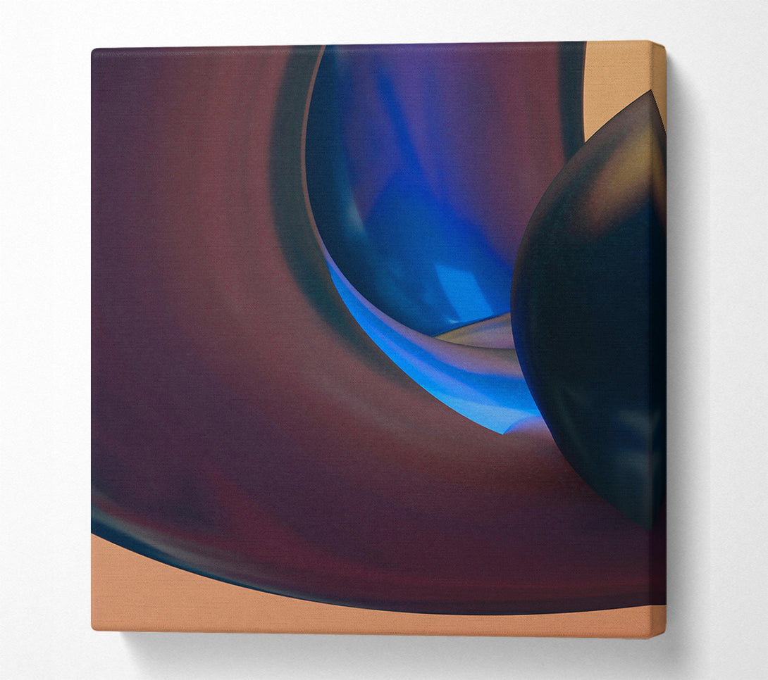  A Canvas Print of Indigo Abstract Forms Canvas Print