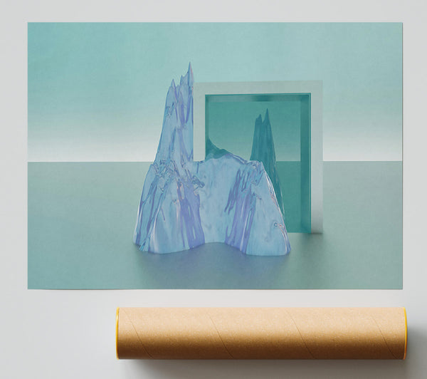 Blue Glass Mountain Giclee Print