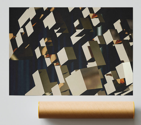 Beige Geometric Abstract Poster