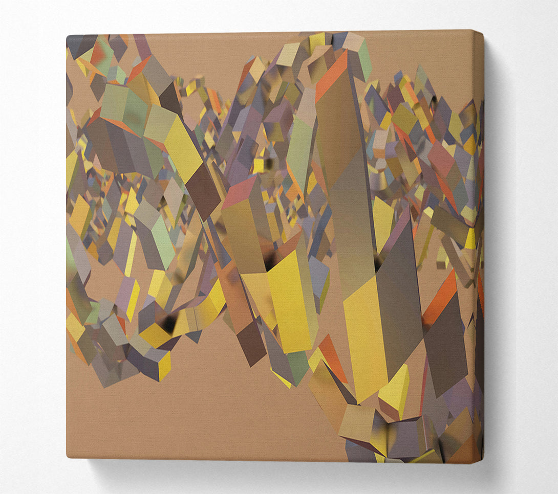  A Canvas Print of Golden Block Cascade Canvas Art