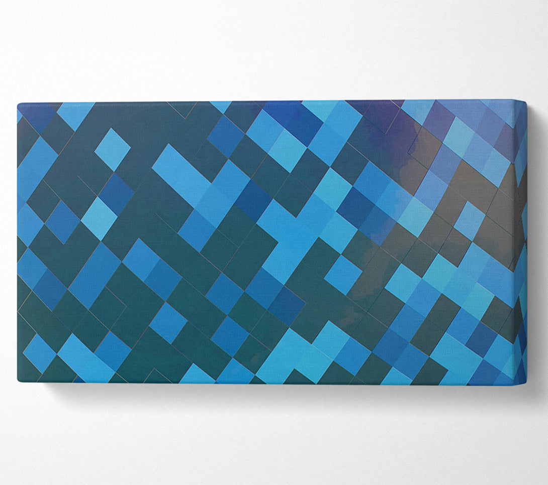  A Canvas Print of Azure Pixel Pattern Canvas Art