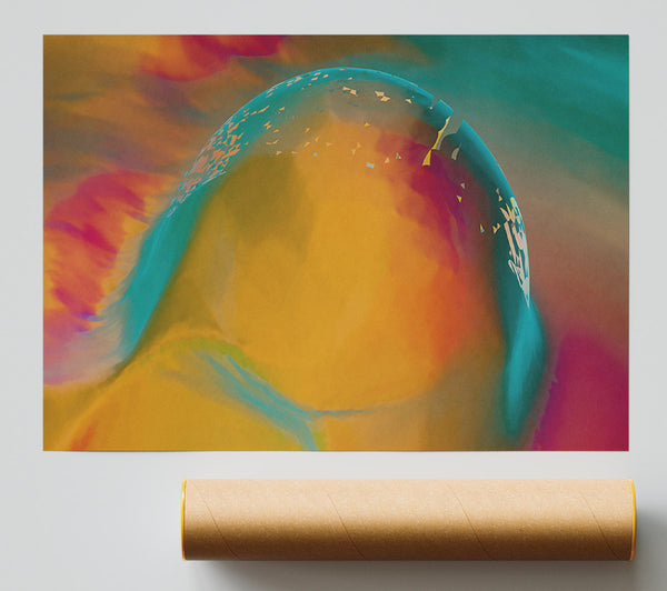Golden Shattered Sphere Giclee Print