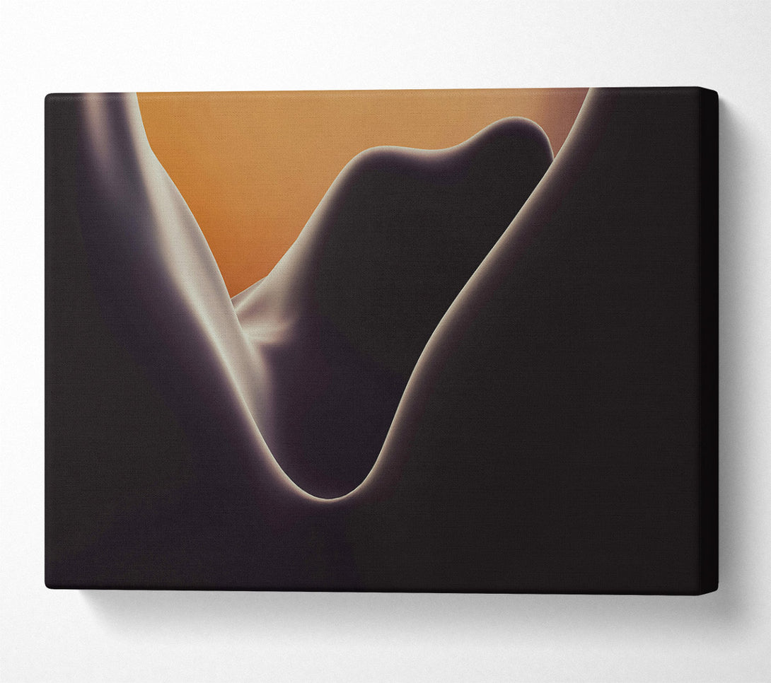  A Canvas Print of Orange Abstract Curves Canvas Print