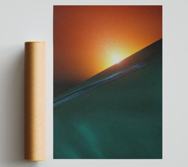 Emerald Sunset Glow Poster