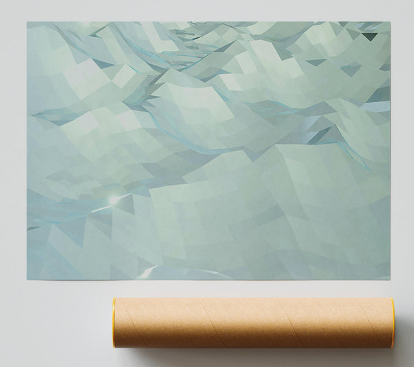 Pale Green Polygons Giclee Print