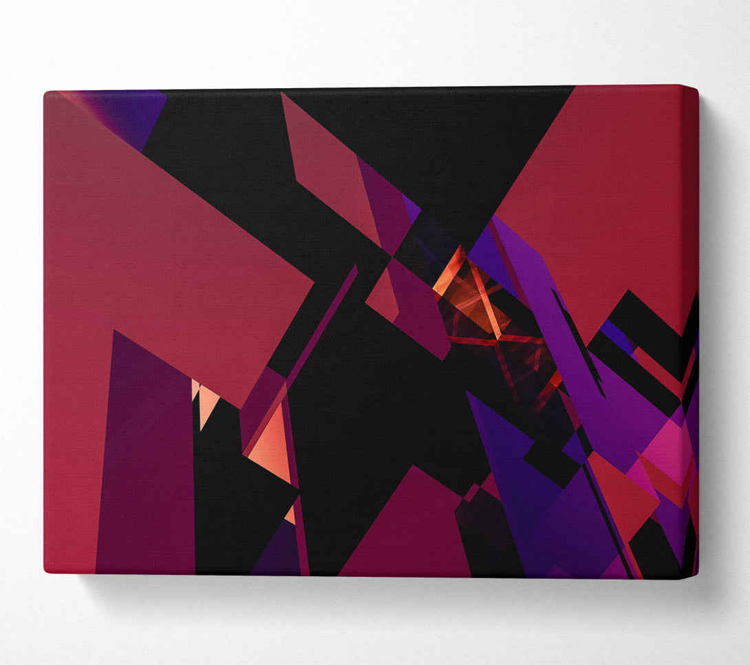  A Canvas Print of Crimson Geometric Abstract Canvas Wall Art