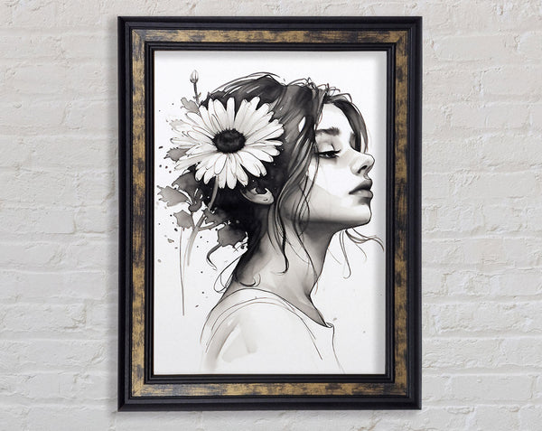 Sunflower Hair Framed Print