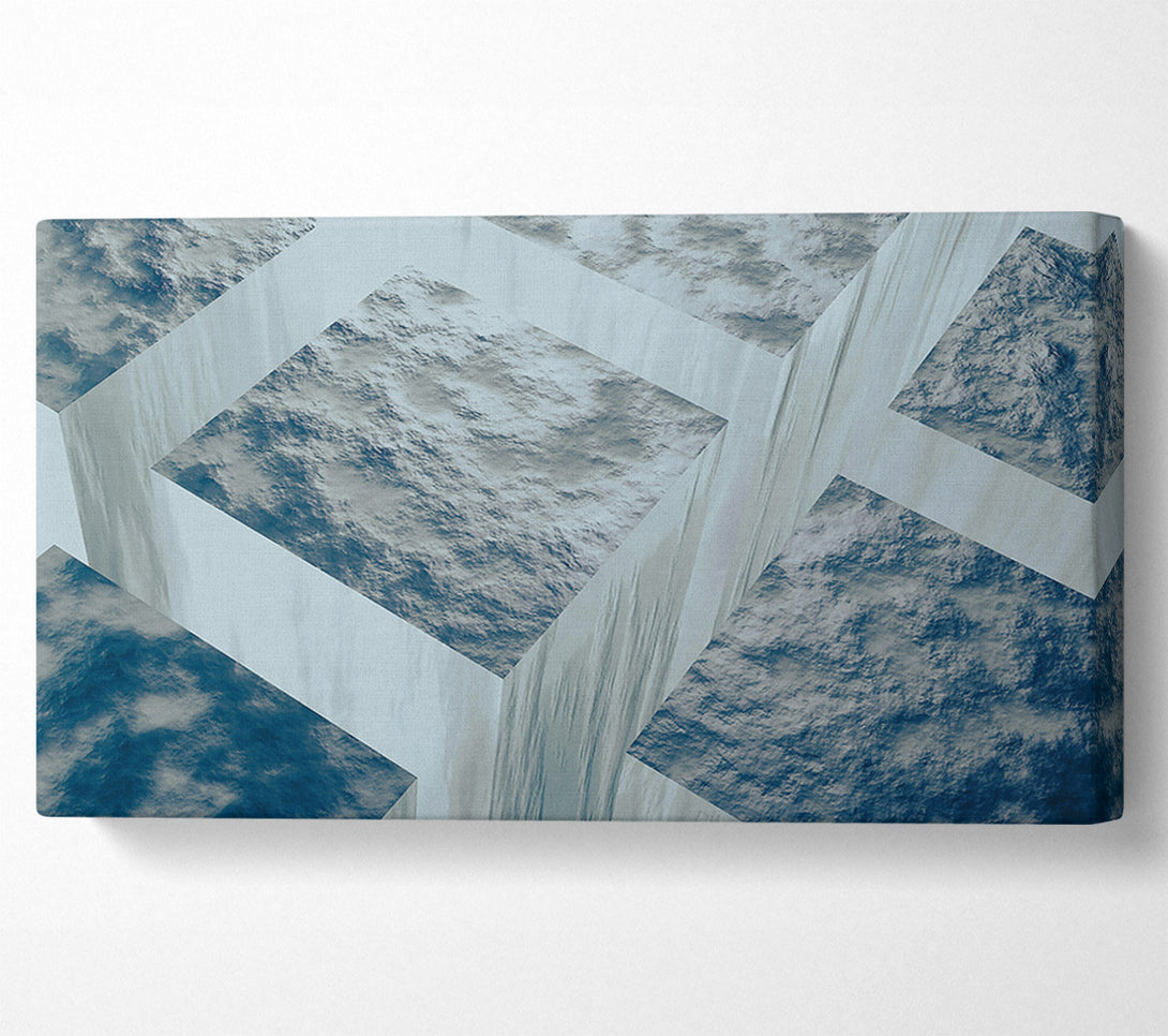  A Canvas Print of Blue Geometric Dimensions Canvas Art