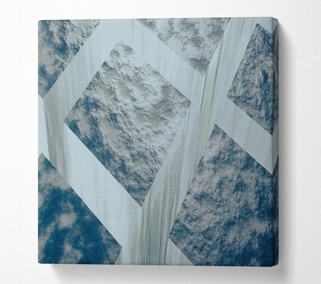  A Canvas Print of Blue Geometric Dimensions Canvas Art