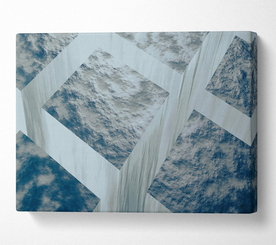  A Canvas Print of Blue Geometric Dimensions Canvas Art