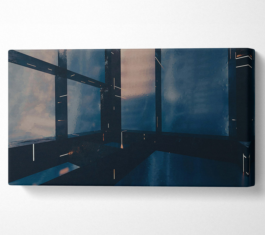  A Canvas Print of Azure Rain Reflections Canvas Print