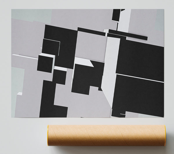 Black Geometric Abstraction Giclee Print