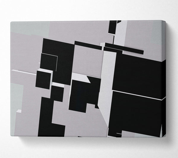  A Canvas Print of Black Geometric Abstraction Canvas Print