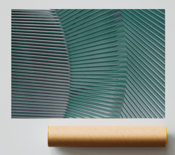 Teal Geometric Layers Print