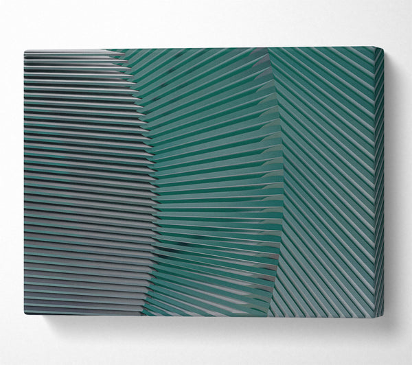  A Canvas Print of Teal Geometric Layers Canvas Print