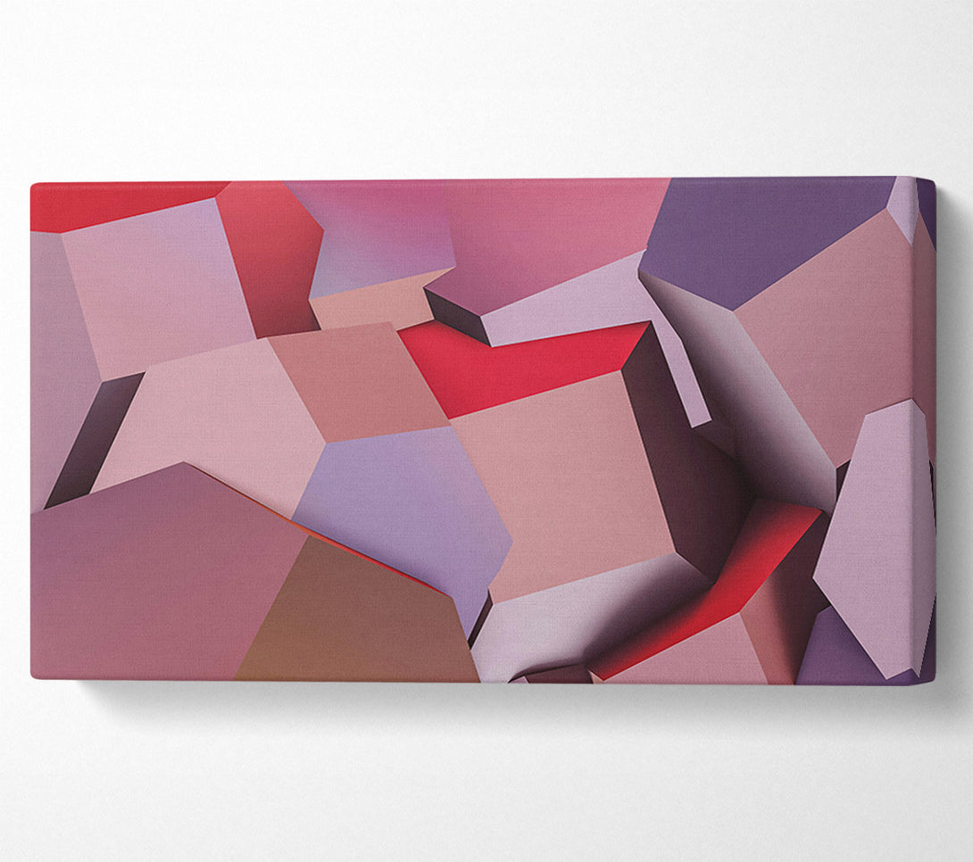  A Canvas Print of Crimson Geometric Forms Canvas Print