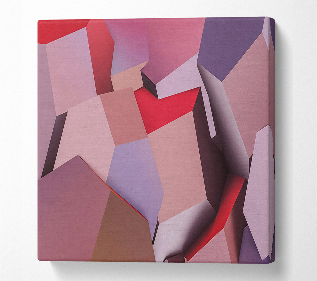  A Canvas Print of Crimson Geometric Forms Canvas Print