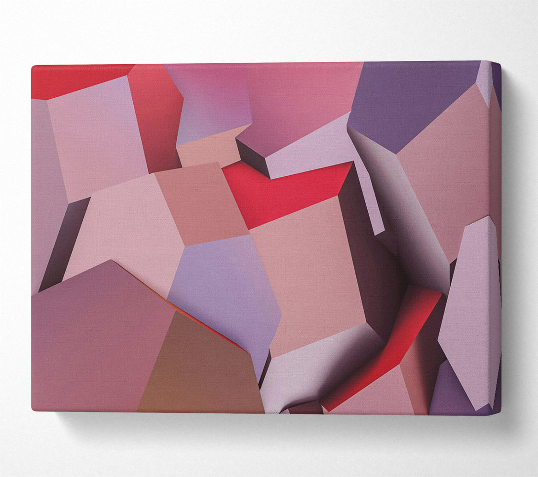  A Canvas Print of Crimson Geometric Forms Canvas Print