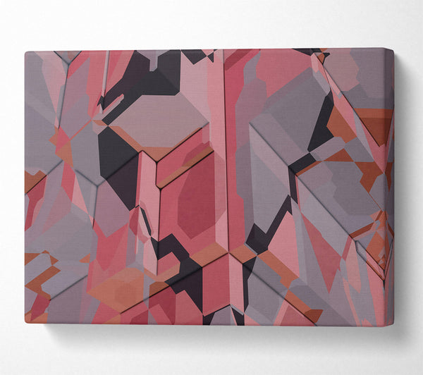  A Canvas Print of Crimson Geometric Pattern Canvas Art