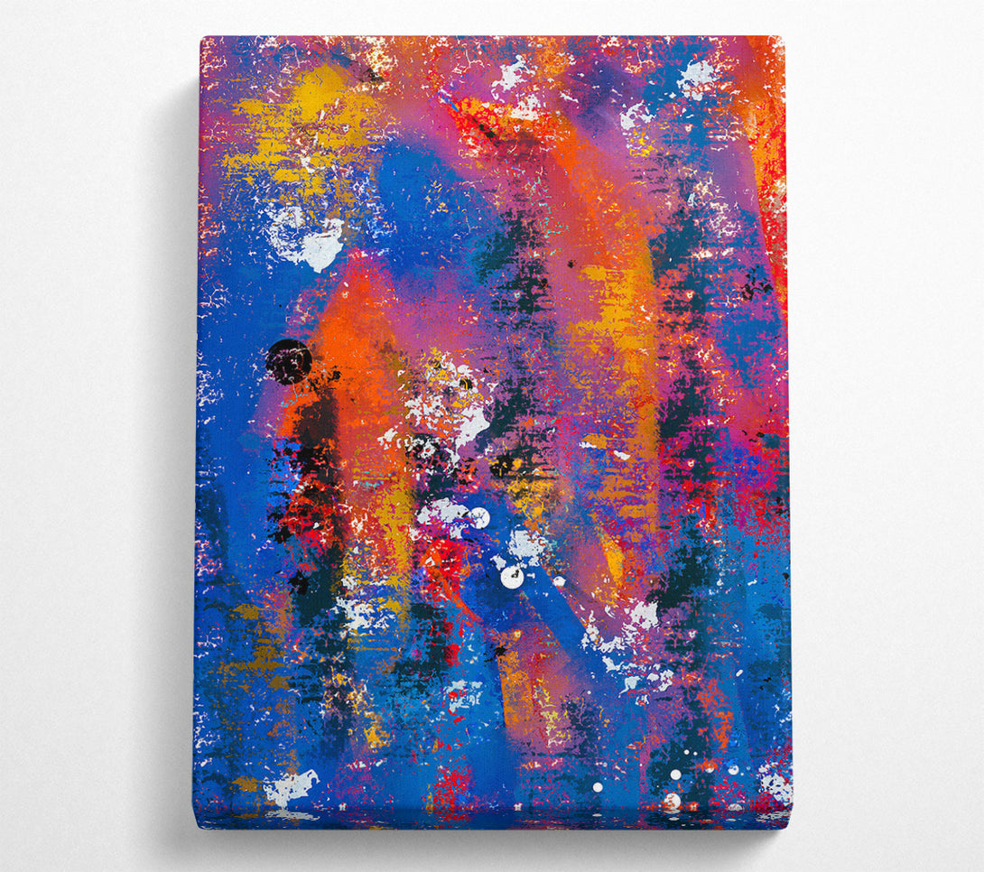  A Canvas Print of Blue Abstract Expressionism Canvas Art