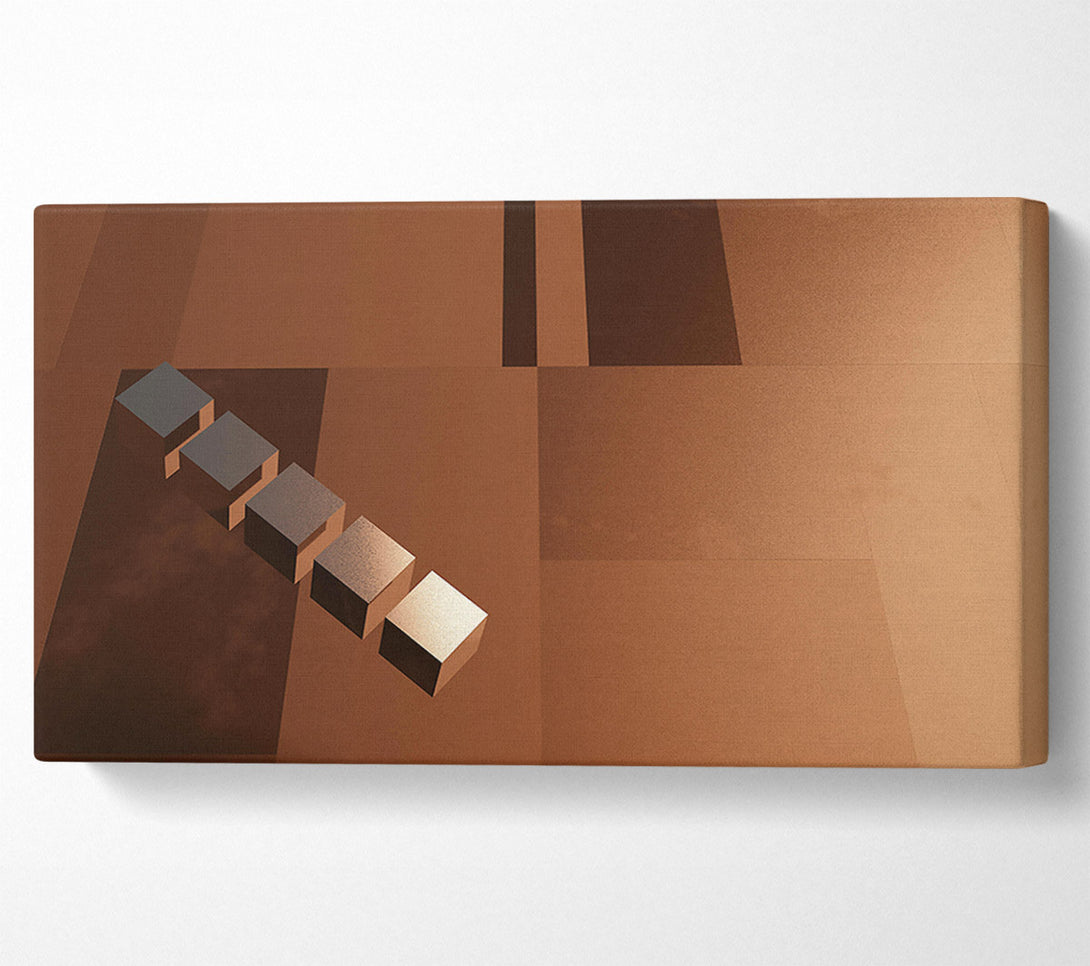  A Canvas Print of Brown Geometric Progression Canvas Print