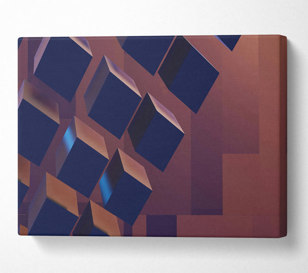  A Canvas Print of Indigo Cube Cascade Canvas Wall Art