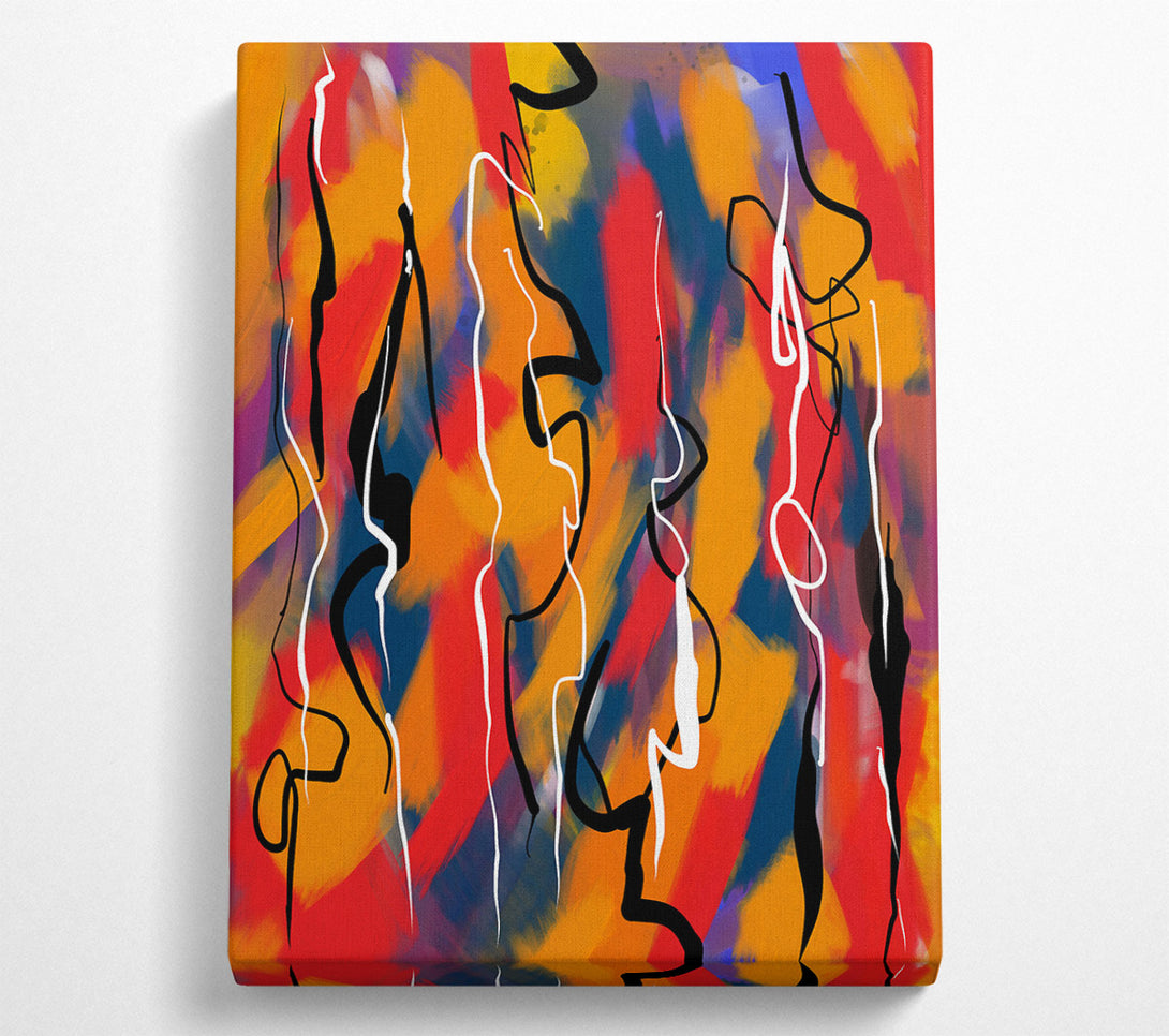  A Canvas Print of Orange Abstract Lines Canvas Print