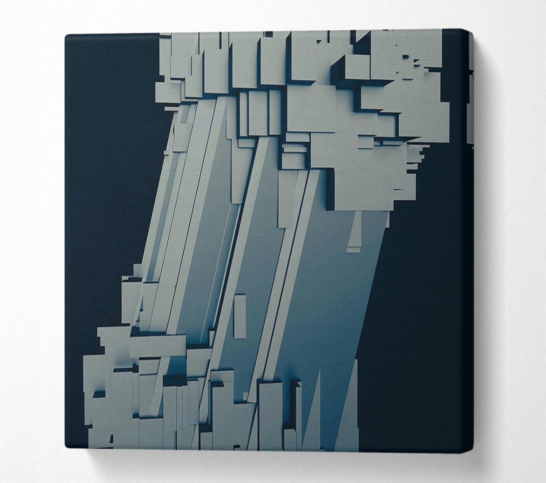  A Canvas Print of Steel Blue Abstract Canvas Art