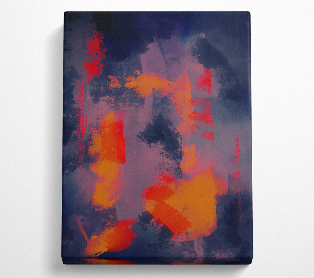  A Canvas Print of Orange Abstract Strokes Canvas Wall Art