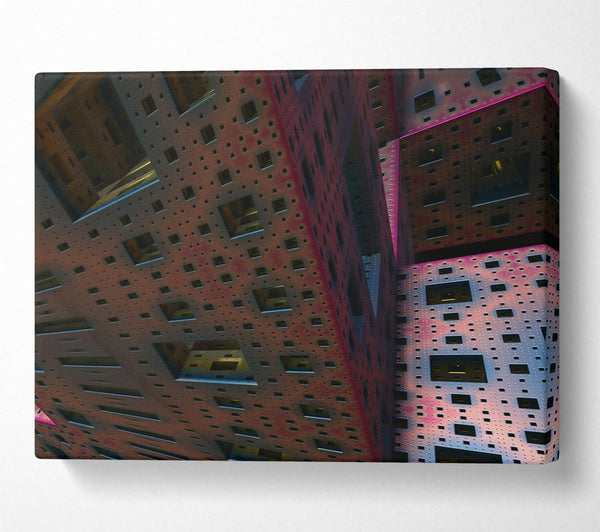  A Canvas Print of Crimson Grid Structure Canvas Print