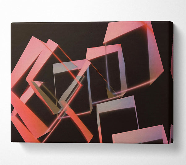  A Canvas Print of Crimson Geometric Dance Canvas Art