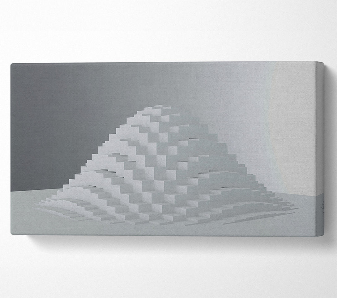  A Canvas Print of White Pixel Pyramid Canvas Print