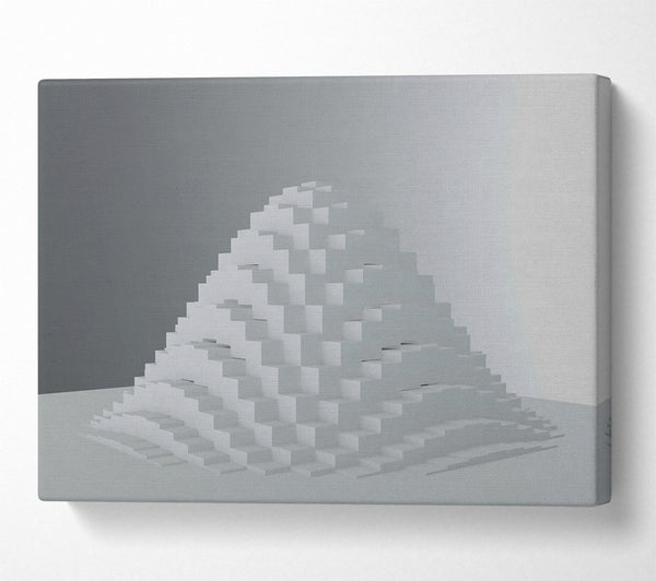  A Canvas Print of White Pixel Pyramid Canvas Print