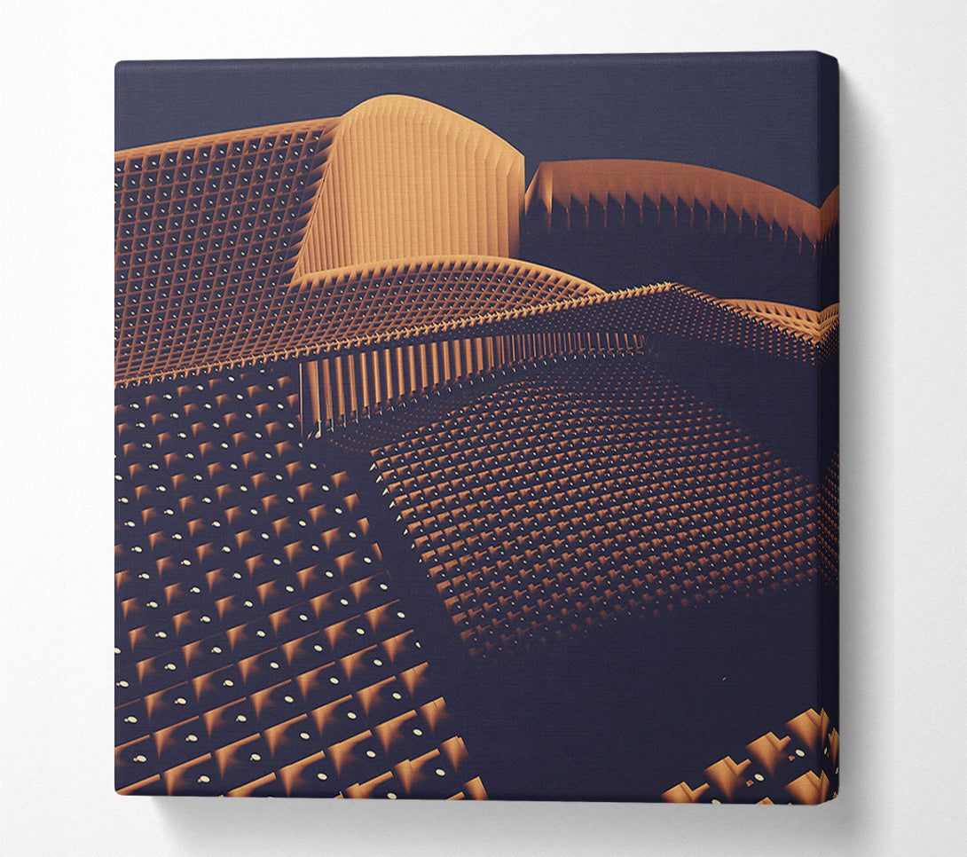 A Canvas Print of Amber Geometric Landscape Canvas Wall Art